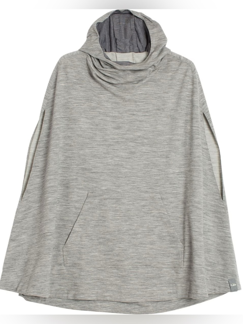 Icebreaker Rare Cool Lite Lina Cape Merino Wool Jet Heather Grey Size O/S EUC